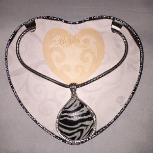 Brighton Zebra Pendant and Silver chain necklace